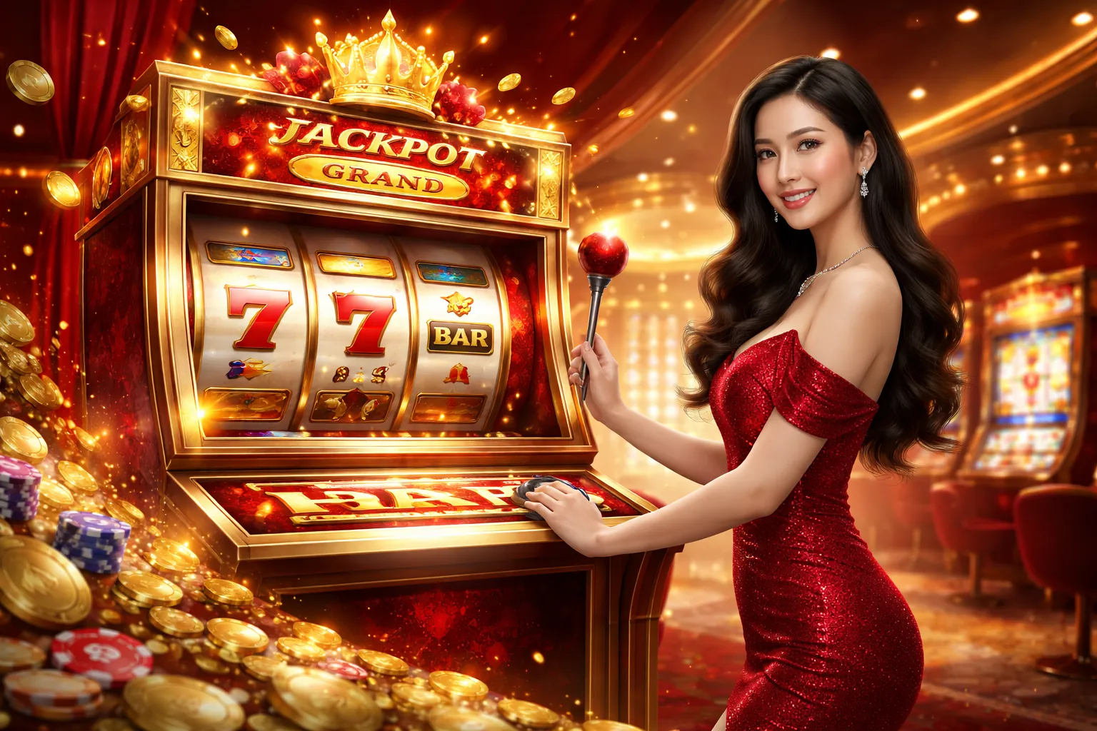 Hình ảnh chính b66 app Slot Game với đồ họa rực rỡ và tiền vàng